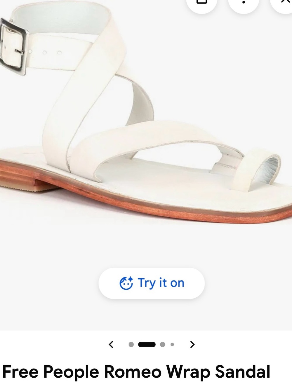 Free People Romeo Wrap Leather Sandal in Soft White Sz 6 (36) NWOT